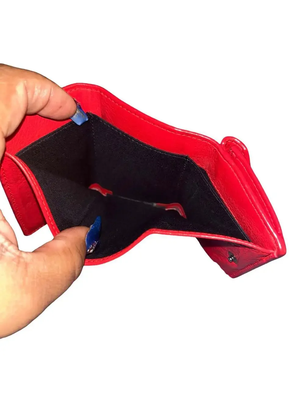 Balenciaga Papier Mini Trifold Wallet in Red Leather